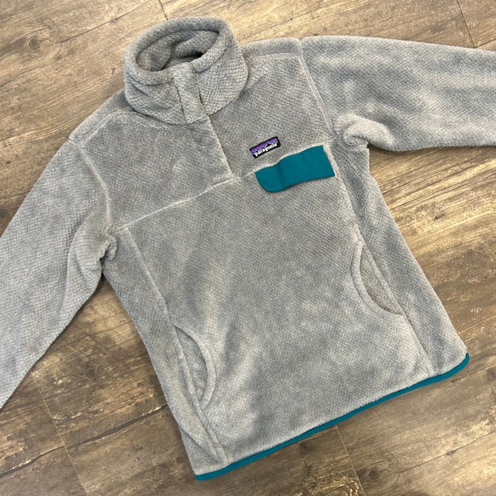 Patagonia Women Grey Fleece‎ Pullover T Snap  Size Medium